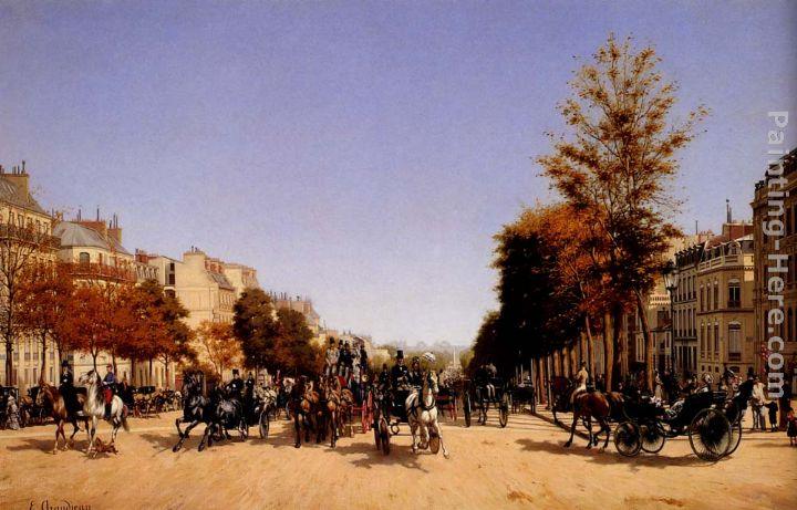 Edmond Grandjean View Of The Champs-Elysees From The Place De L'Etoile